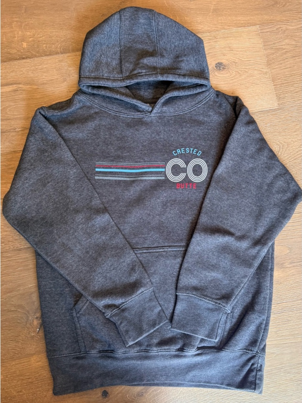Crested Butte, Colorado Gray Youth Large Hoodie